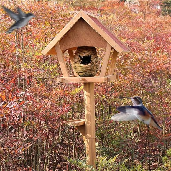 Gute Hummingbird Houses for Outside Hanging, Natural Grass Hanging Bird Hut - Picture 3 of 7